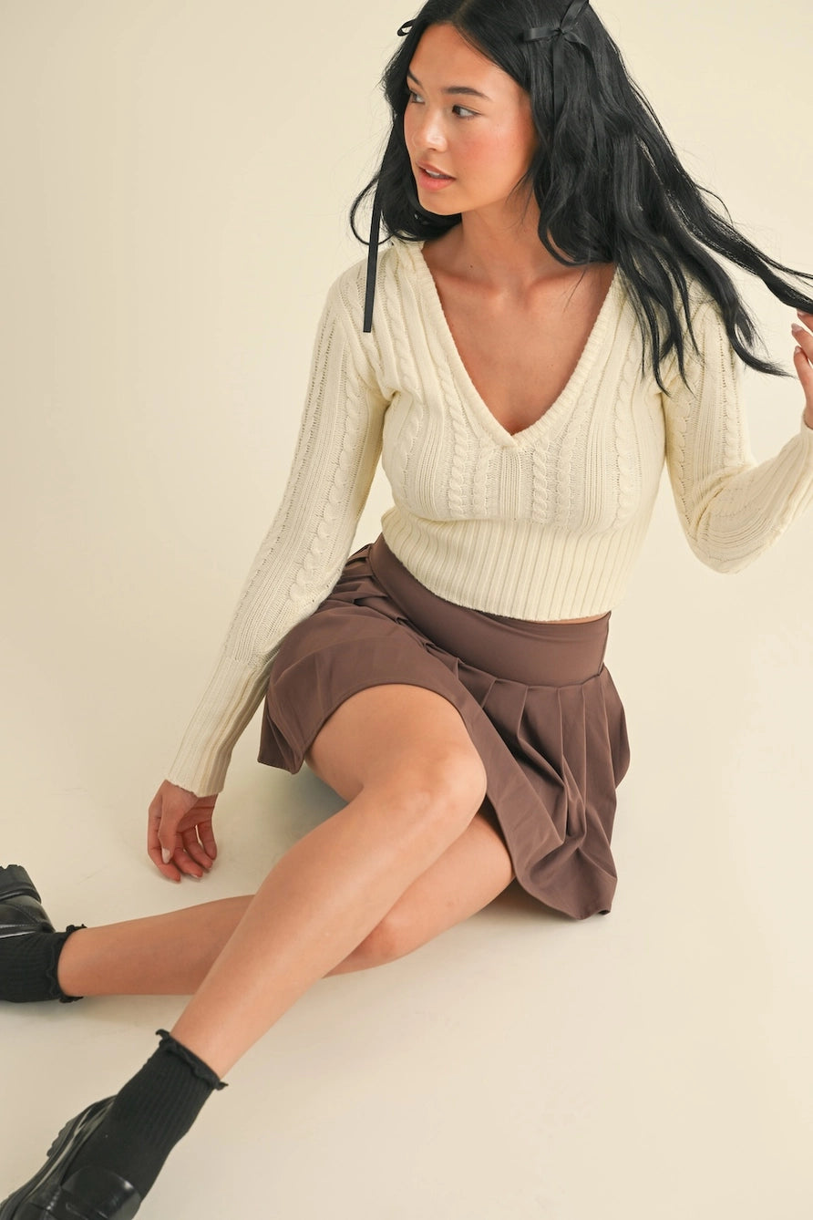 Cable Knit Sweater Hoodie