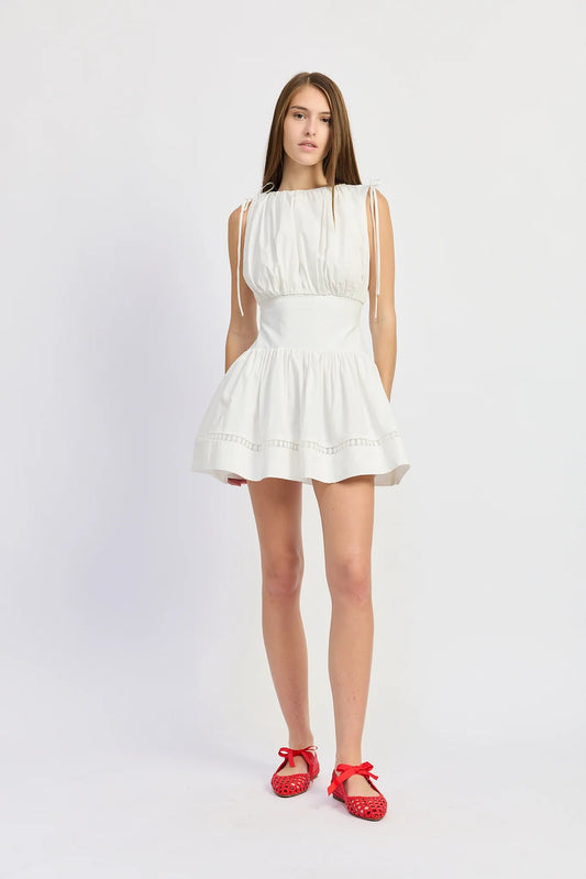 Fara Mixed Media Mini Dress