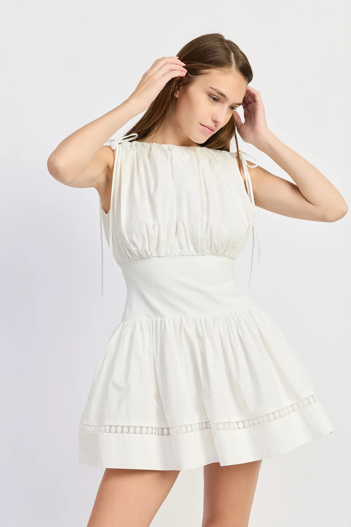 Fara Mixed Media Mini Dress