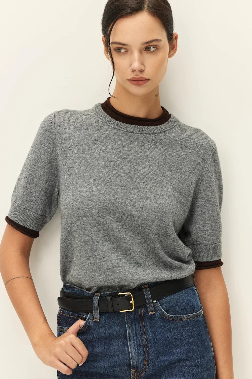 Sloane Contrast Crew Neck Sweater