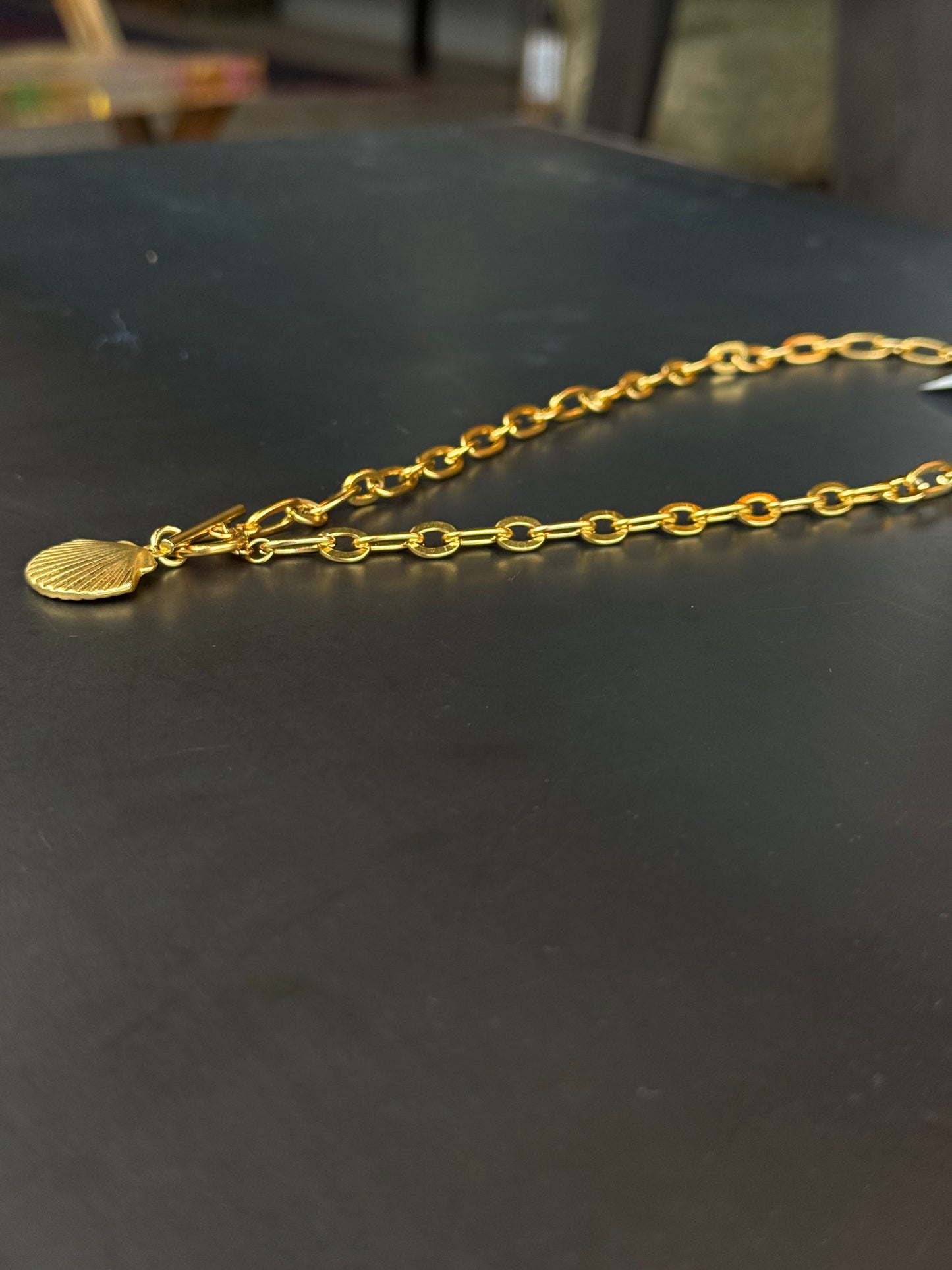 Gena Paige Designs - Essie Gold Toggle Sea Shell Necklace