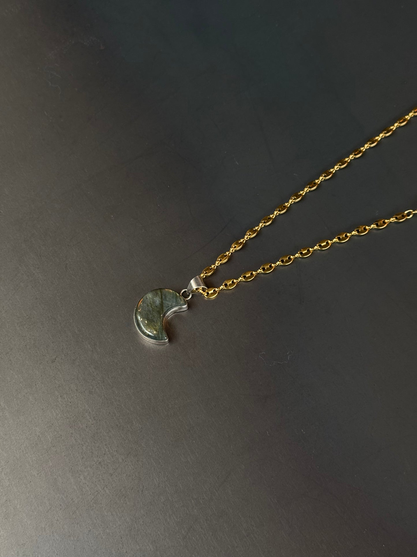 Gena Paige Designs - Bean Labradorite Moon Necklace