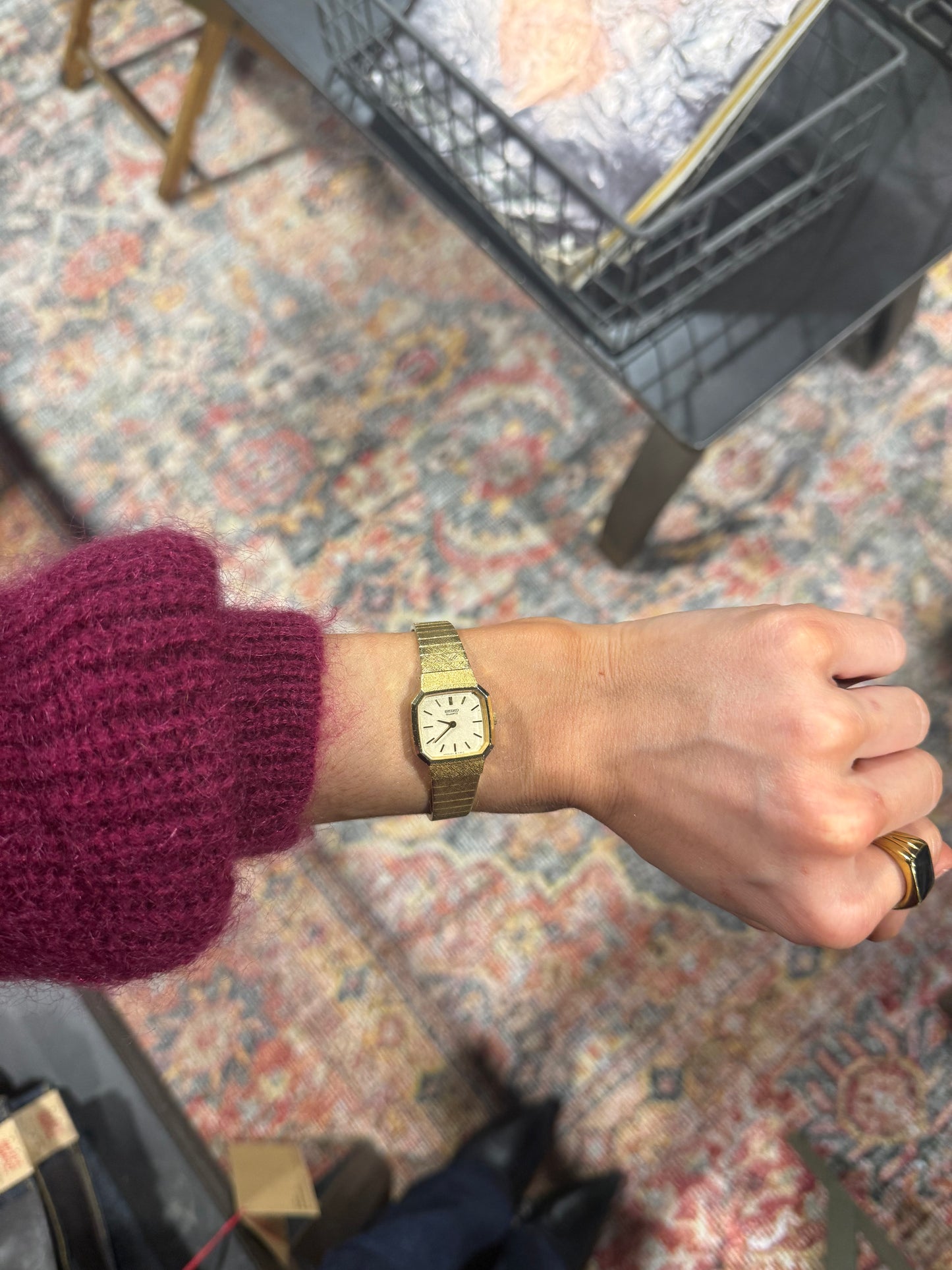 Square Vintage Gold Seiko