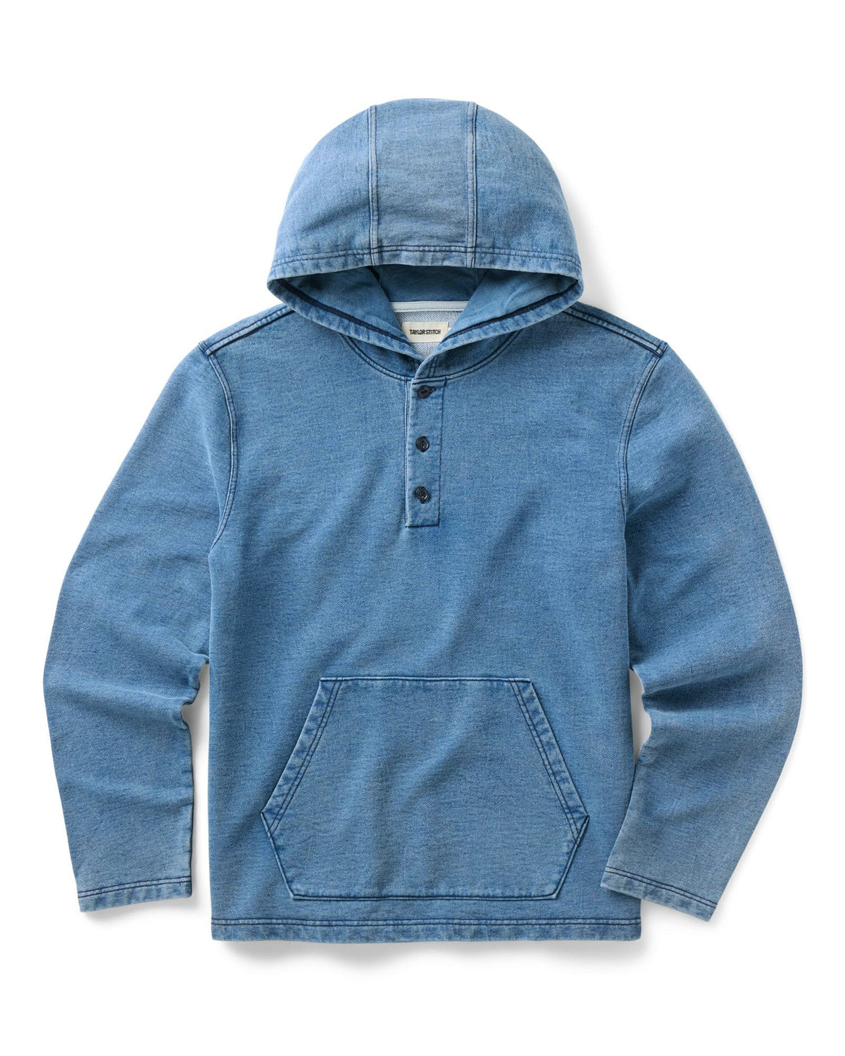 Taylor Stitch - The Baja Pullover in Washed Indigo Terry