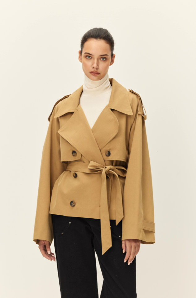 Eleanor Cropped Trench Coat