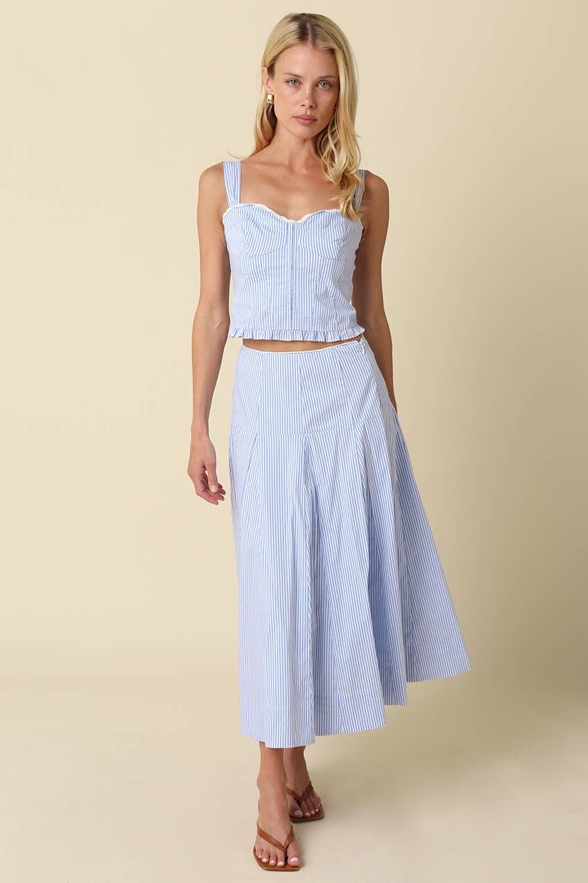 Noa Flowy Stripe Maxi Skirt