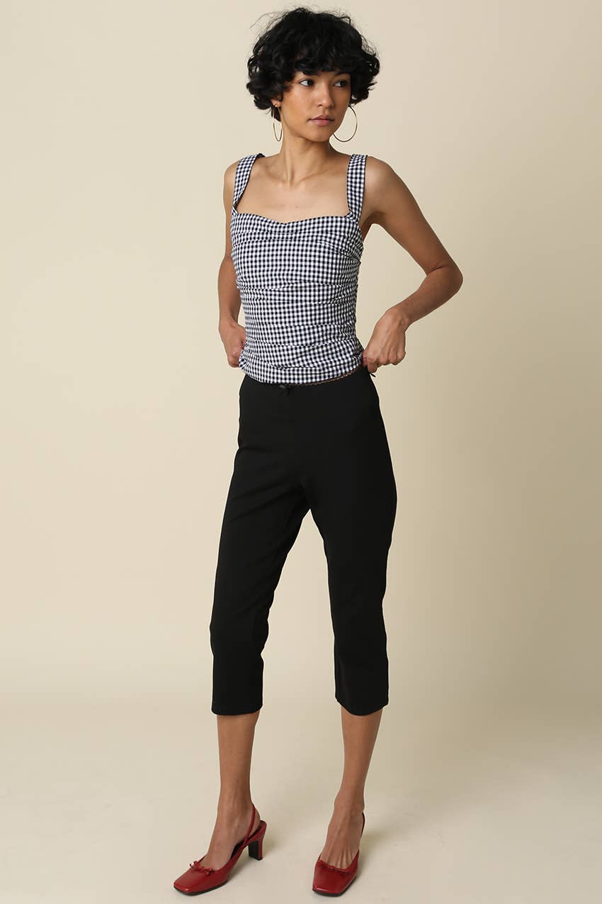 Cecilia Gingham Ruched Cami Top