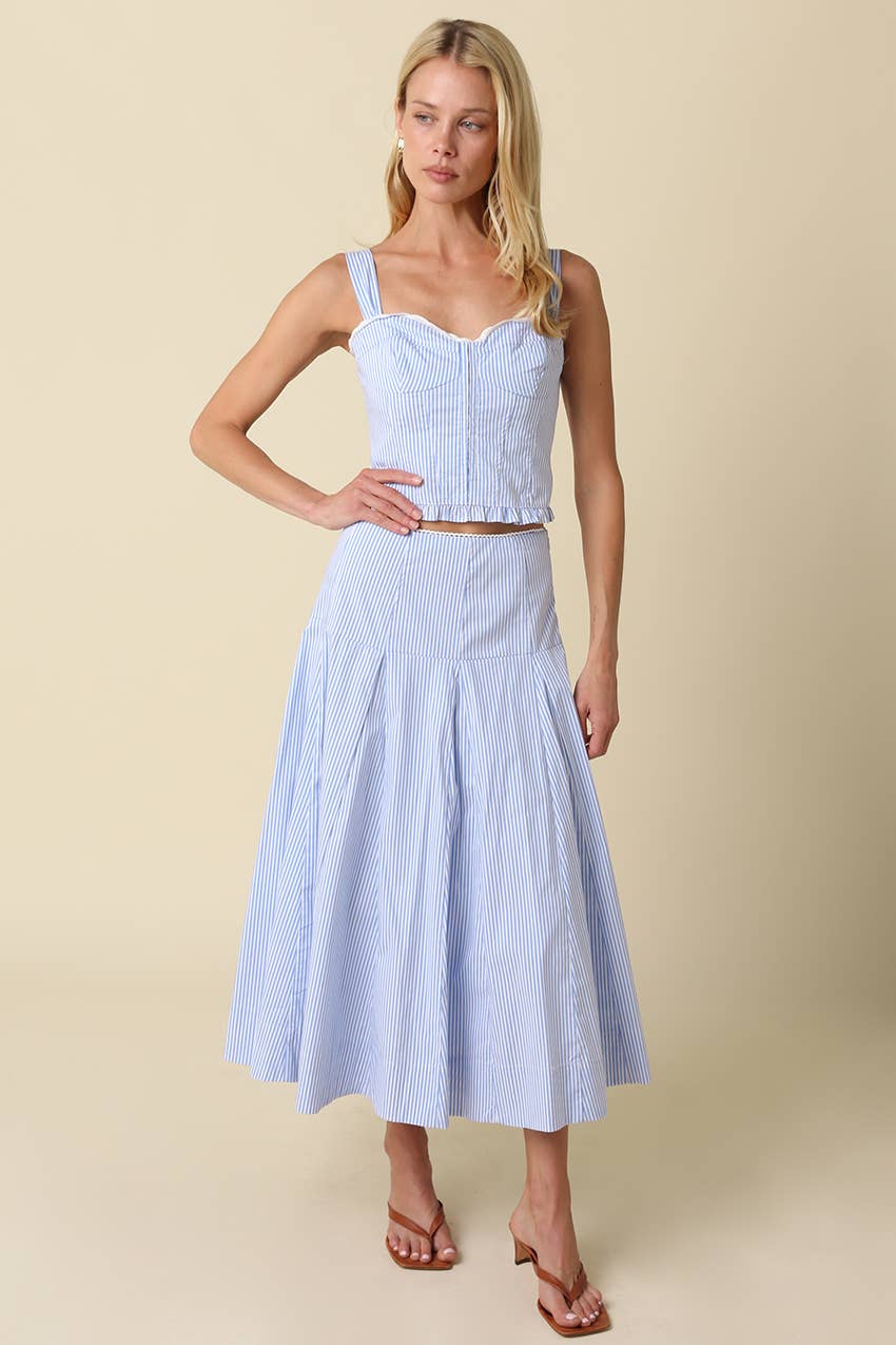 Noa Flowy Stripe Maxi Skirt