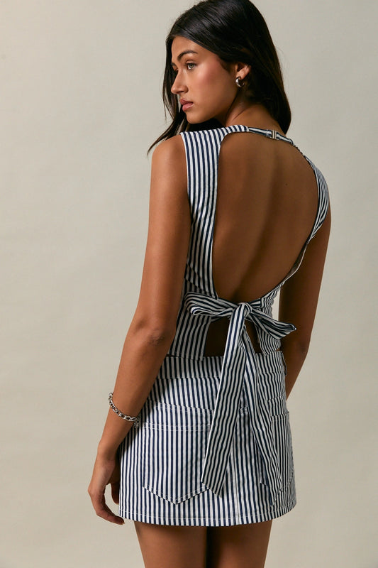 Jackie Backless Striped Tie-Top