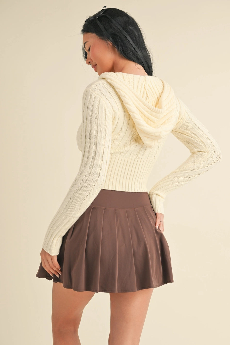 Cable Knit Sweater Hoodie