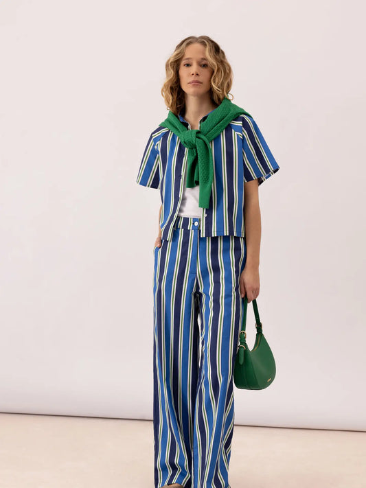 Lanidor Wide-leg Striped Trousers