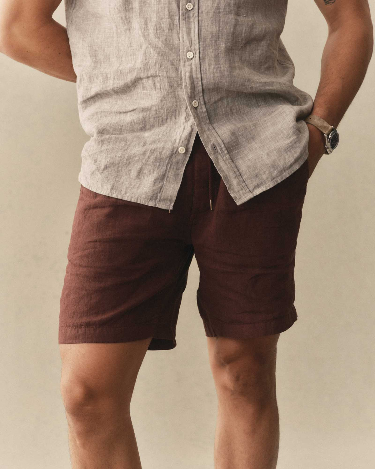 The Apré Short - Burgundy Hemp