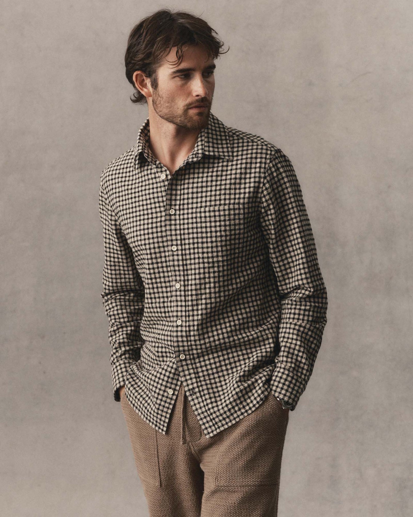 The California Shirt- Black Check Gingham